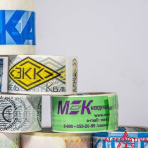 Скотч с логотипом 48мм х 50м х 45 мкм (2 цвета)