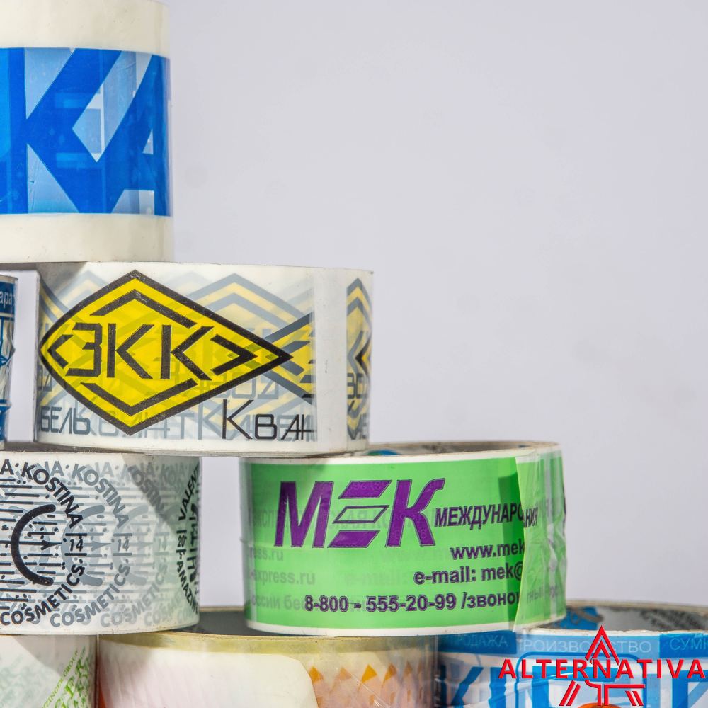 mt-01 Скотч с логотипом 48мм х 50м х 45 мкм (2 цвета)